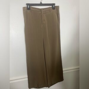Vince 100% Silk Pants Womens 4 Brown Wide Leg Trousers NWT $295